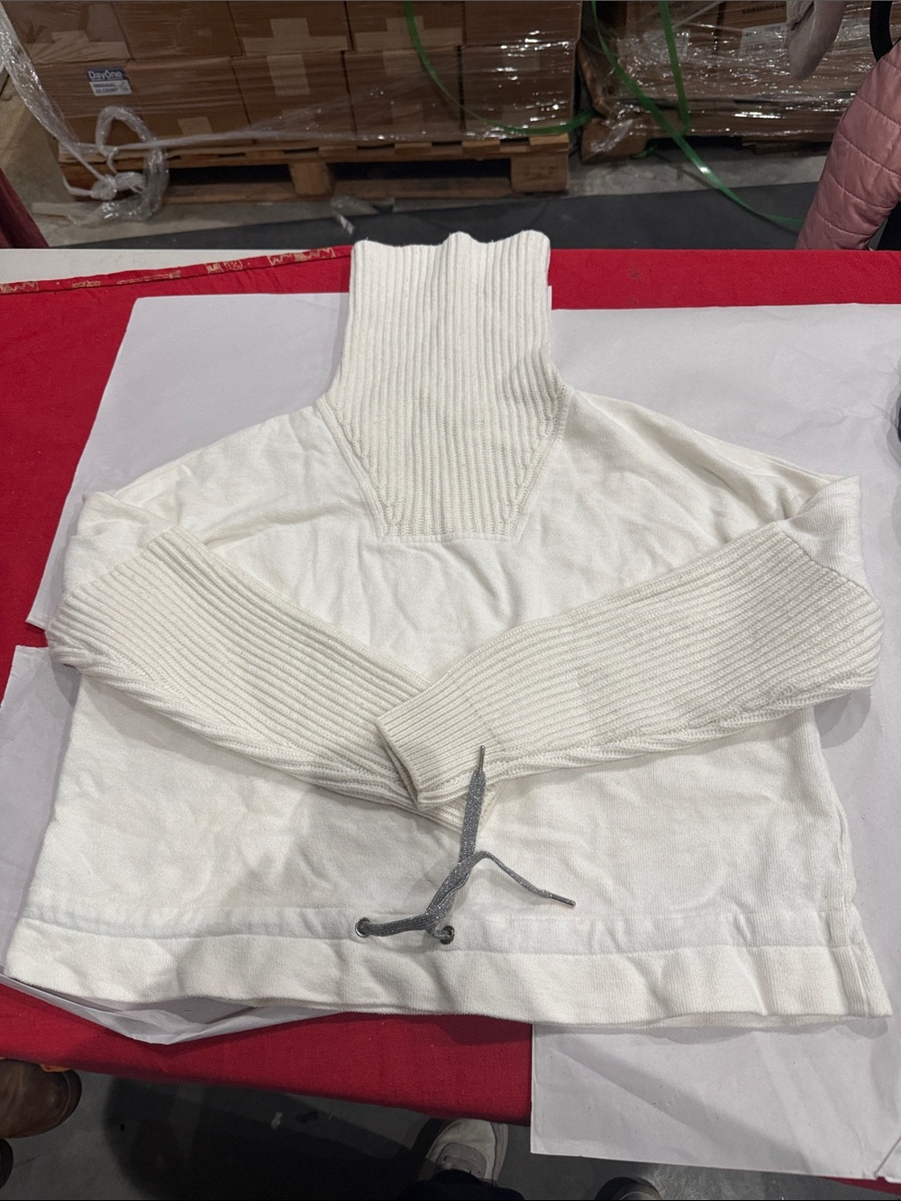 Eleventy Cream Ribbed Turtleneck Sweater